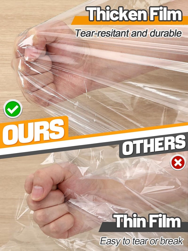 Bigmeta 63×433in Window Insulation for Winter - Fits 10 Windows of 3' x 5' Clear Heat Shrink Plastic for Winterizing, Cuttable Window Film with Tape for Easy Indoor Installation - Image 2